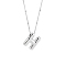 1pc Brass Chain with Alloy Letter Pendants Necklaces, Lead Free & Nickel Free & Cadmium Free, Platinum, Letter H, 17.99~18.23 inch(45.7~46.3cm), pendants: 20~22.5x13~23mm