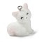Flocky Opaque Resin Pendants, with Platinum Tone Iron Loops, Fox, 24.5x21x14mm, Hole: 1.8mm