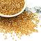 Glass Seed Beads, Silver Lined, Cylinder, Gold, 2x1.5mm, Hole: 1.4mm, about 5599pcs/50g