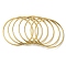 7Pcs 304 Stainless Steel Thin Plain Bangle Sets, Golden, Inner Diameter: 2-7/8 inch(7.2cm)