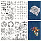 Non-Woven Embroidery Aid Drawing Sketch, Rectangle, Mixed Shapes, 297x210mmm, 4pcs/set