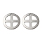 201 Stainless Steel Pendants,  Flat Round with Cross Charms, Stainless Steel Color, 13x0.5mm, Hole: 1.2mm