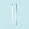 Brass Flat Head Pins, Long-lasting Plated, Cadmium Free & Lead Free, Silver, 29.5~30mm, Head: 1.8mm, Pin: 0.6mm, 22 Gauge