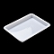 Rectangle Plastic Display Trays, for Jewelry, Toy Storage, White, 24.6x18.3x2.5cm