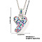 Brass Pave Colorful Cubic Zirconia Letter Pendant Box Chain Necklaces, Platinum, Letter Y, 15.75 inch(40cm)