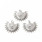 Rack Plating Brass Micro Pave Cubic Zirconia Pendants, Long-Lasting Plated, Lead Free & Cadmium Free, Sun Charm, Real 18K Gold Plated, Platinum, 20x25x4mm, Hole: 4mm