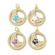 Латунные микропаве прозрачные подвески с фианитом KK-C045-26G-1