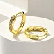 Серьги-кольца из латуни с прозрачным фианитом EJEW-M047-17G-3