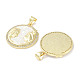 Латунные микропаве прозрачные подвески с фианитом KK-L213-010G-02-2