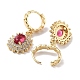 Серьги-кольца из настоящей позолоченной латуни 18 карат EJEW-L269-043G-02-2