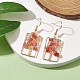 Серьги с подвесками из окрашенных натуральных смешанных драгоценных камней в виде крошки дерева EJEW-JE05734-4