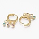 Серьги-кольца из латуни с микро-паве из фианита EJEW-L231-55G-2