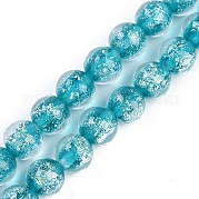 Ручная работа золотой фольги Lampwork бисер пряди LAMP-Q002-01A