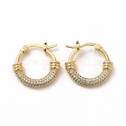 Серьги-кольца из прозрачного кубического циркония EJEW-A095-06G