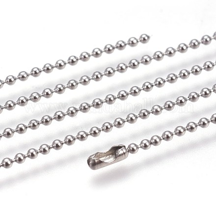 Ожерелья из шариковой цепи из нержавеющей стали 304 NJEW-F249-03P-1