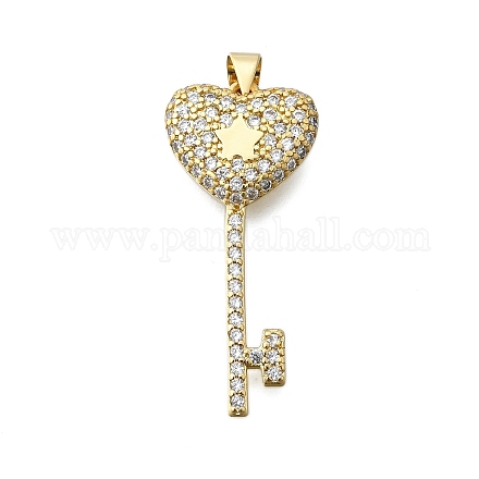 Латунные микропаве прозрачные подвески с фианитом KK-V010-28G-1