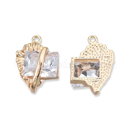 Подвески из латуни с прозрачным фианитом KK-N232-474LG-1