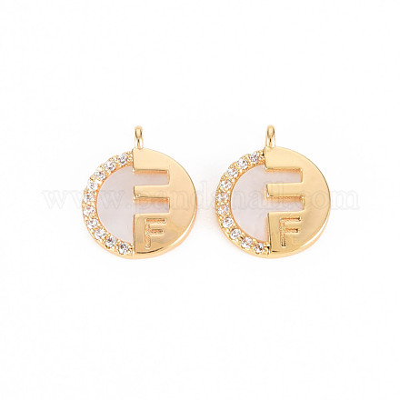 Латунные микропаве прозрачные кубические циркониевые подвески KK-T062-162G-NF-1
