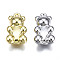 Alloy Pendants, Cadmium Free & Nickel Free & Lead Free, Bear, Mixed Color, 17.5x9.5x5mm, Hole: 1.2mm