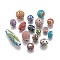 Handmade Indonesia Beads, with Metal Findings, Mixed Shapes, Mixed Color, 14~24x14~60mm, Hole: 1.4~4mm