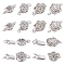 CHGCRAFT 20pcs Flower Box Clasps Filigree Star Floral Box Clasp Filigree Pearl Clasps for DIY Pearl Necklace Bracelet Making