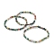 Natural Indian Agate Beaded Stretch Bracelets, Round, Beads: 4~5mm, Inner Diameter: 2-1/4 inch(5.65cm)
