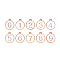 Light Gold Plated Alloy Enamel Charms, Enamelled Sequins, Flat Round with Number, Number 0~9, White, 14.5x12x2.5mm, Hole: 1.4mm, 10pcs/set