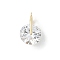 Rotatable Brass Micro Pave Cubic Zirconia Pendants, Cadmium Free & Nickel Free & Lead Free, Real 18K Gold Plated, Round, 15.5x10x7mm, Hole: 1mm