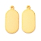 925 Sterling Silver Pendants, Blank Oval Charms, Golden, 17.5x8x1mm, Hole: 1.2mm