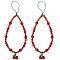Agate & Crystal & Nylon & Alloy Mobile Straps, Red, 23cm