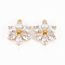 Brass Micro Pave Clear Cubic Zirconia Pendants, Flower, Real 18K Gold Plated, 17x14x4.5mm, Hole: 1mm