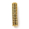 Brass Micro Pave Black Cubic Zirconia Beads, Cadmium Free & Nickel Free & Lead Free, Bend Tube, Real 18K Gold Plated, 27x6x5.5mm, Hole: 3.5x4mm