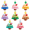 SUNNYCLUE 1 Box 32Pcs 8 Colors Christmas Tree Charms Christmas Resin Charms Flatback Candy Stars Winter Holiday Xmas Embellishment Cute Charms for Jewelry Making Charms DIY Craft Festive Decoration