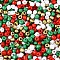 6/0 Christmas Theme Baking Paint Glass Seed Beads, Mixed Color, 4~5x3~4mm, Hole: 1~2mm, about 4500pcs/bag