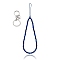 Natural Lapis Lazuli and Iron Alloy Lobster Claw Clasp Keychain, with Braided Nylon Thread, 27~27.5cm