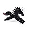Handmade Lampwork Big Pendants, Horse, Black, 32~34x50~53x10~12mm, Hole: 3.5~4x4~5mm