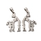 Non-Tarnish Mother's Day/Teachers' Day 201 Stainless Steel Pendants, Mother with Son & Daughter/Teacher with Students Charms, Stainless Steel Color, 27x19x1.5mm, Hole: 6.5x3mm