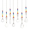 7Pcs 7 Style Transparent Glass Pendant Decorations, Hanging Sun Catchers, Rainbow Maker, with Iron Butterfly and Glass Beads, for Home Decoration, Mixed Shapes, 265~318mm, 1pc/style