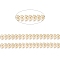Brass Handmade Cobs Chains, Link Chains, with Spool, Long-Lasting Plated, Soldered, Leaf, Real 18K Gold Plated, 7x6x0.5mm, about 32.8 Feet(10m)/roll