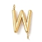 304 Stainless Steel Letter Connector Charms, Real 14K Gold Plated, Letter W, 12x6.5x2mm, Hole: 1.2mm