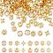SUPERFINDINGS 160Pcs 8 Style Flower Bead Cap Real 18K Gold Plated Flower End Cap Multi-Petal Filigree Cup Shape Bead Golden Tibetan Style Spacer Beads for Bracelet Necklace Hole: 1.2~1.8mm