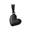 Ion Plating(IP) 304 Stainless Steel Charms, Puffed Heart, Black, 14x10x3mm, Hole: 6x2.5mm