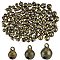 CHGCRAFT 240Pcs 3 Style 8mm 10mm 12.5mm Mini Jingle Bell Jingle Bell Vintage Bronze Small Elliptical Antique Brass Bell for Kids Crafts and Christmas Halloween Festival Decor