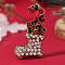 Christmas Theme Zinc Alloy Rhinestone Brooches for Backpack Clothes, Christmas Socking