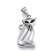 304 Stainless Steel Kitten Pendants, Cat Shape Charms, Antique Silver, 32x18x4mm, Hole: 5x9mm