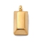 PVD Vacuum Plating 304 Stainless Steel Pendants, With Jump Rings, Rectangle, Golden, 15.5x7.5x5mm, Hole: 1.8mm