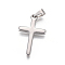 Tarnish Resistant 304 Stainless Steel Pendants, Religion Theme, Cross, Stainless Steel Color, 33x19x2mm, Hole: 7x4mm