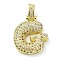 Brass Micro Pave Clear Cubic Zirconia Pendants, Cadmium Free & Nickel Free & Lead Free, Real 18K Gold Plated, Letter G, 29.5mm, Hole: 4.8x3.5mm, Pendant: 23x19x5.5mm