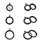 3Pcs 3 Style 304 Stainless Steel Locket Pendants, with Glass, DIY Accessories for Jewelry Pendant Making, Flat Round Charm, Electrophoresis Black, 25.5~36x19.5~29.5x4~6mm, Hole: 4~5mm, 1pc/style
