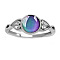 Brass Adjustable Rings, Changing Color Mood Cabochons Gemstone Jewelry for Women, Oval, Platinum, US Size 11(20.6mm)